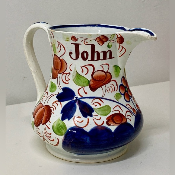 c. 1840 Unrecorded Gaudy Welsh Marriage Jug Inscribed "John & Sarah Kitson" - Picture 3 of 16